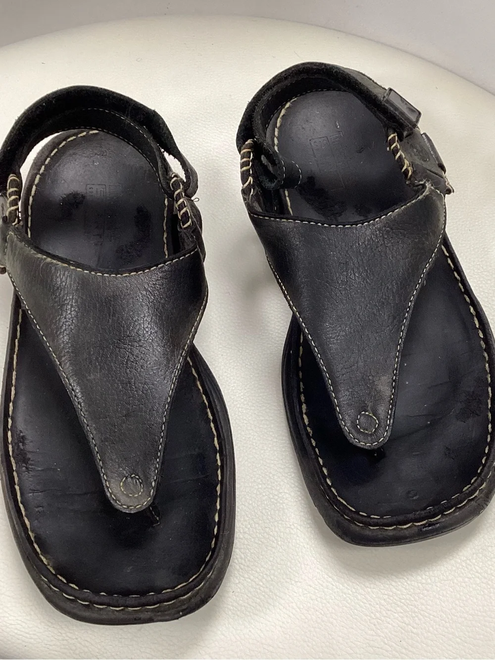 Timberland Smart Comfort Black Leather Sandals Size 8M